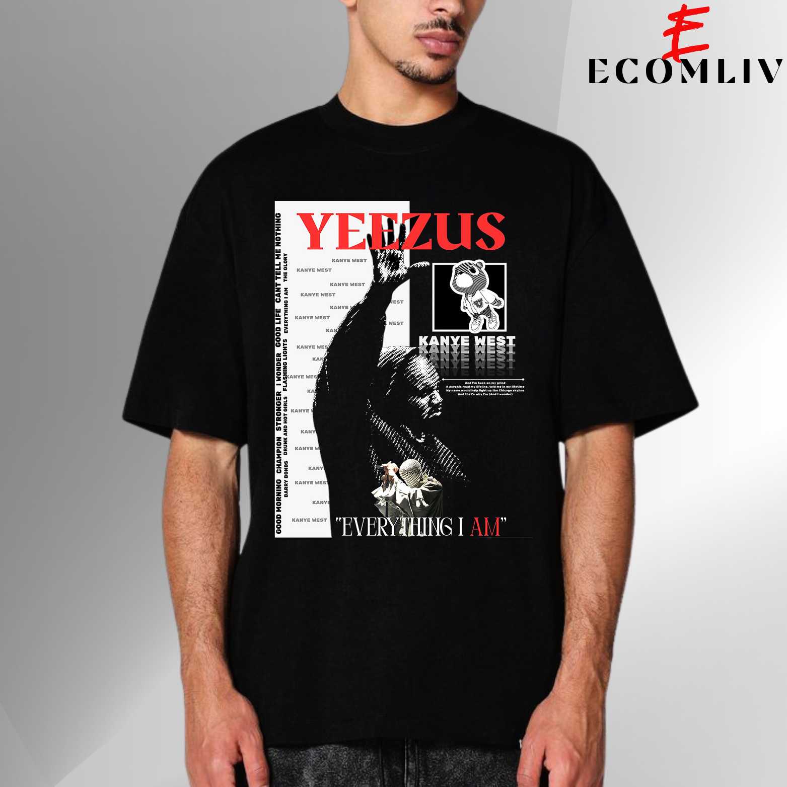 Kanye West Yeezus Shirt, Unisex Rap Album T-Shirt